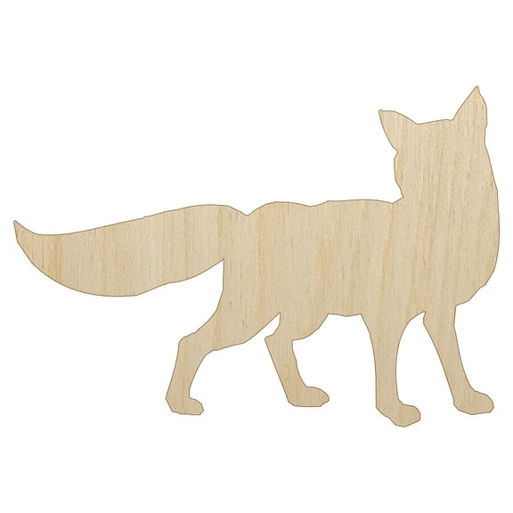 Fox Solid Wood Shape Unfinished Piece Cutout Craft DIY Projects - 4.70 Inch Size - 1/8 Inch Thick