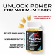 Creatine Gummies - 1000 MG (1g) Creatine Monohydrate per Gummy - Best Micronized, Sugar Free Creatine Chewable for Men & Women - Supports Lean Muscle, Strength, Energy & Endurance - 60 Lemon Gummies