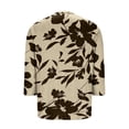 thumbnail image 4 of Sewkxo Womens Plus Size Tops Loose Fit 3/4 Sleeve Shirts Crewneck Print Blouse 2026 Summer Fashion Clothes,Brown 5XL, 4 of 6