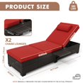 thumbnail image 2 of Outdoor Chaise Lounge Chairs for Outside Patio Furniture Set of 2 Wicker Recliner Rattan Sunbathing Lounger Adjustable Backrest Pool Reclining Chair, 2 of 7