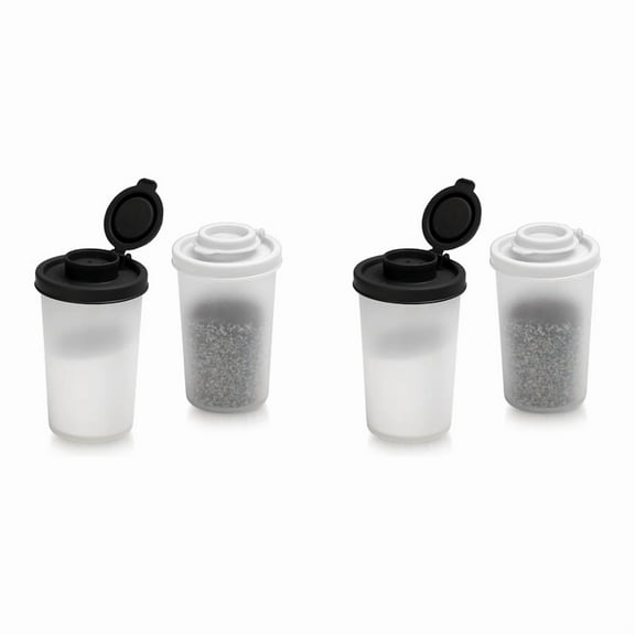 4pcs Salt and Pepper Shakers for Camping Picnic Outdoors Kitchen Lunch Boxes Travel Spice Dispenser