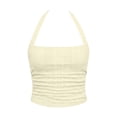 thumbnail image 4 of ClodeEU Women's Halter Neck Sleeveless Tank Top,Casual Slim Fit Cami Shirt for Summer Yellow,Women's Plus XL, 4 of 6