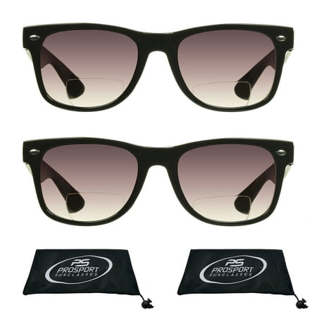 proSPORT BIFOCAL Sunglass Reader Horn Rimmed Square Men Women Black Smoke Lens price history on PriceWatchPro