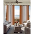 thumbnail image 4 of Orange White Ombre Blackout Curtains 45 Inches Long for Bedroom, Farmhouse Country Minimalist Art Thermal Insulated Room Darkening Black Out Window Curtain Panels Grommet Drapes for Living Room, 4 of 8