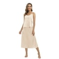 thumbnail image 2 of Women's 2 Piece Satin Outfit Summer Cami Top And Long Skirt Set Silky Loungewear Set, 2 of 9
