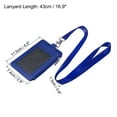 thumbnail image 2 of Uxcell Vertical PU Leather 5 Card Slots ID Badge Holder Zipper Wallet with Lanyard, Blue, 2 of 6