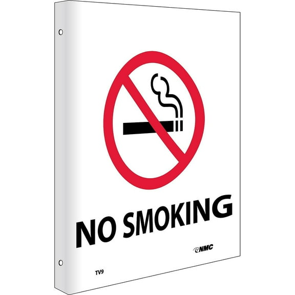 National Marker Notice Signs; No Smoking Flanged 10" x 8" Rigid Plastic TV9