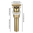 thumbnail image 5 of Aquaterior Bathroom Pop up Drain with Overflow Lavatory Vessel Basin Sink Stopper Gold Stainless Steel, 5 of 5