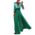 thumbnail image 2 of Robes pour Femmes 2024 Été Oversize Col en V Profond patchwork Imprimé style Vacances Grande Jupe Longue Rabais de 50 % Liquidation!, 2 of 7