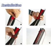 Leather Steering Wheel Transformation Kit, Stitch On Lace Up Cover Ensures Universal Fit & Waterproof Durability For Your Car (Black, M)