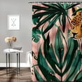 thumbnail image 2 of Chilfamy Leopard Palm Leaves Jungle Modern Waterproof Shower Curtain Set for Country Cottage & Farmhouse Bathroom Decor, 100% Polyester Fiber Washable Curtain with Hooks 36x72, 2 of 7