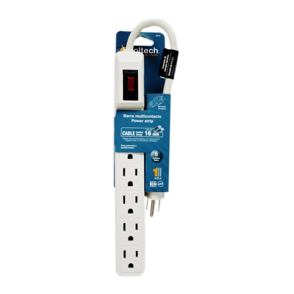 Multicontacto Volteck MUL-6E con 6 Entradas