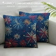 thumbnail image 3 of Creowell 4th of July Throw Pillow Covers Patriotic Stars Fireworks Decorative Pillows Cushion Case Poppy Leaves Pillowcases Independence DayThrow Pillows for Sofa Bedroom Garden Decor White, 3 of 5