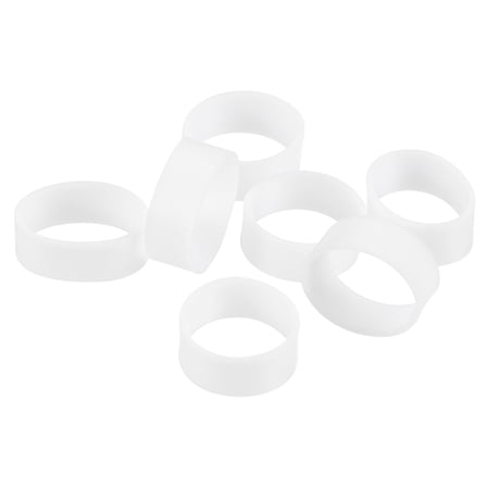 200Pcs Silicone Rubber Bands, 5mm x 10.5mm Rubber Bands Rings Cable Ties for Cord Wrapping Bag Wraps, White