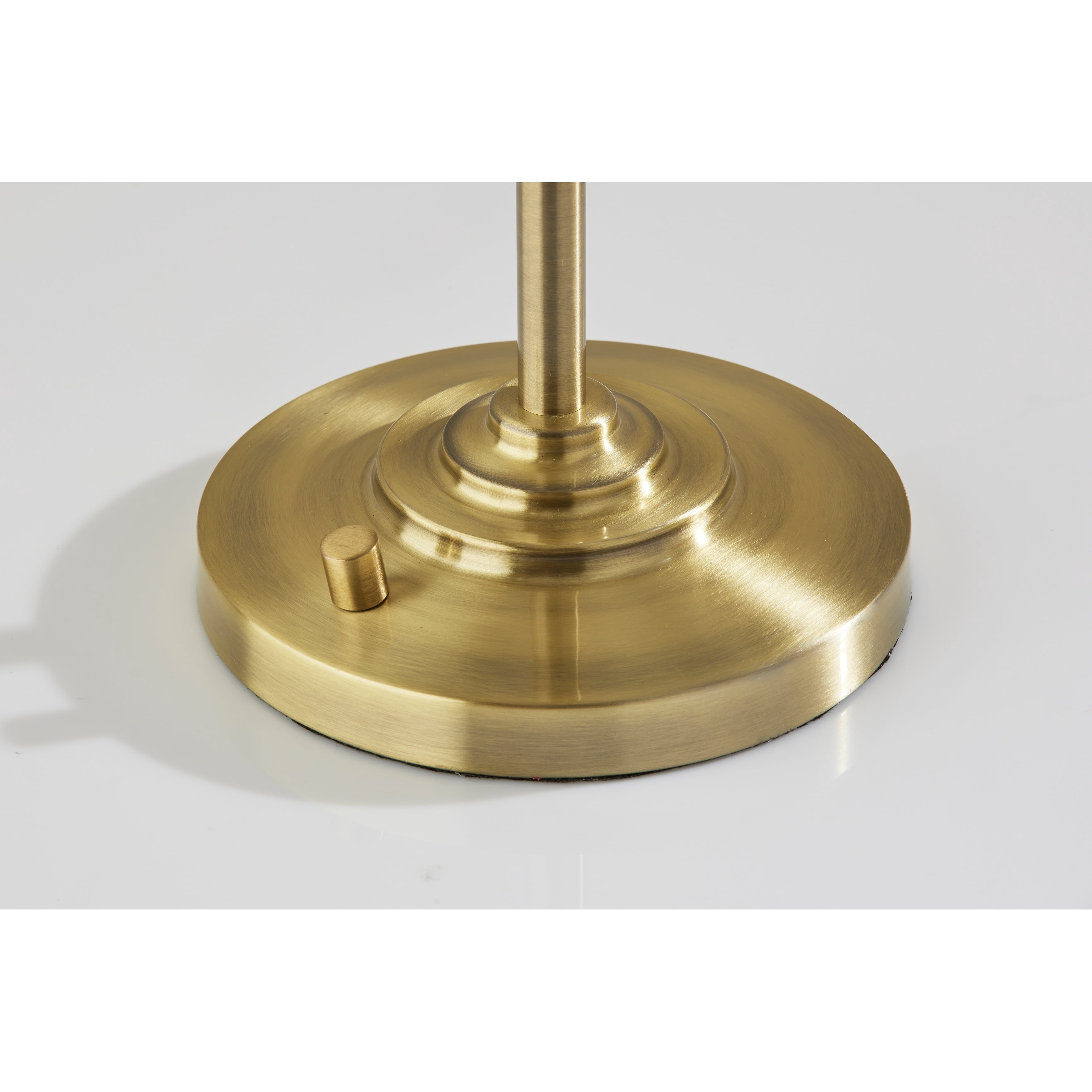 Adesso Bradford Desk Lamp, Antique Brass, Clear Glass with Metal Rim Shade