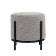 thumbnail image 2 of Pemberly Row Contemporary / Modern Round Stool in Boucle Fabric Gray, 2 of 4