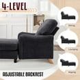 thumbnail image 2 of Aukfa Modern Oversized Chaise with Adjustable Backrest, Sleeper Chair Sofa Recliner for Living Room, Black, 2 of 10