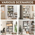 thumbnail image 5 of Metal Bookcase and Bookshelf, 66 in Tall Heavy Duty Bookshelf with 4 Adjustable Storage Shelves, Large Deep Bookcase for Home, Library, Office, Bedroom, School, White, 5 of 7