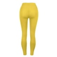 thumbnail image 5 of Enjoytime Yoga Pants Women Solid Color Elastic Waist Stretchy Leggings Workout Athletic Gym Casual Trousers Comfy Plus Size Pants Yellow M, 5 of 7