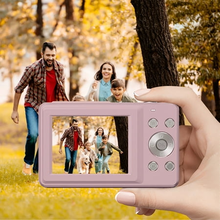 Image of COFEST Digital Camera FHD 1080P Kids Camera 44MP Point and Shooting Digital Cameras with 32GB Card 16X Zoom Compact Small Camera for Kids Boys Girls Pink