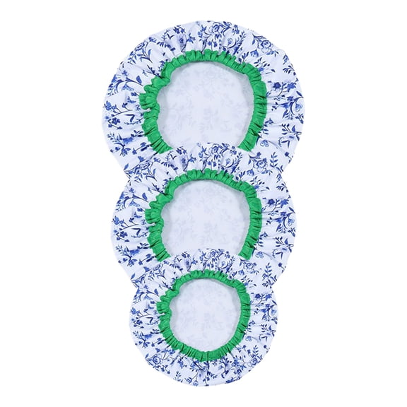 Reusable Bowl Covers Elastic, Cloth Cotton Food Storage Lids, Set of 3 Reusable Bowl Covers, Elastic Fabric Lids for Food Storage, Cotton, 8 9 10 Inch Sizes