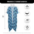 thumbnail image 6 of Xoenoiee Tropical Palm Tree Pattern Women Swimsuit Cover Up Kimono Cardigan Half Sleeve Bathing Suit Cover Ups Hibiscus Flower Design Loose Fit Bikini Swimwear Coverups for Summer Beach Vacation, 6 of 7