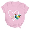 thumbnail image 4 of Aqestyerly T-Shirt de Sensibilisation à l'Autisme pour Femmes Manches Courtes Décontracté Été Col Rond Graphique, 4 of 4