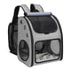 thumbnail image 1 of Mochila de viaje expandible para mascotas, cómoda bolsa de viaje de malla transpirable para gatos, bolsa de transporte para perros y gatos para camina gris, 1 of 8