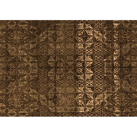 Ahgly Company Indoor Rectangle Abstract Orange Modern Area Rugs, 8' x 12'