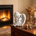 thumbnail image 3 of Set of 4 Resin Angel Statues, Praying and Hugging Cherub Figurines for Home Decor, White Tabletop Shelf Decoration Ornaments for Living Room Bedroom Nursery, Memorial Sympathy Gift, 3 of 6