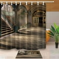 thumbnail image 1 of ABPHQTO Casa de arte europea decoración hogar con escaleras antiguas Vintage ilustraciones cortina de ducha 160x180 cm con suelo felpudo alfombras de baño 40x60 cm, 1 of 1