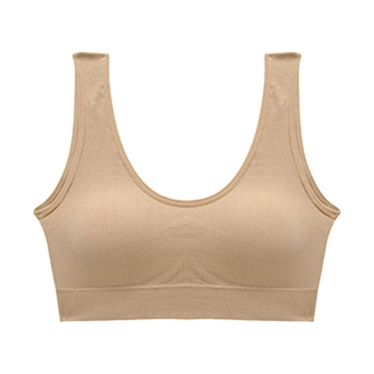 CAICJ98 Lingerie for Women Yoga Tank Tops for Women Built in Shelf Bra B/C  Cups Strappy Back Activewear Workout Compression Tops Beige,L 