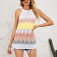 thumbnail image 1 of SMihono Hauts pour Femmes Débardeur Mode Décontractée Tricot Bloc de Couleur Col Rond Débardeurs pour Femmes Hauts d'Été pour Femmes, 1 of 8