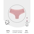 thumbnail image 5 of FINETOO Cotton Underwear For Women Lace Brazilian Panties Soft Breathable Cheeky Bikini for Ladies 6 Pack, 5 of 6