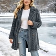 thumbnail image 5 of Mittory Women's Lapel Button‑Front Fuzzy Fleece Mid‑Length Coat, Long Sleeve Warm Winter Outerwear with Side Pockets, 5 of 7