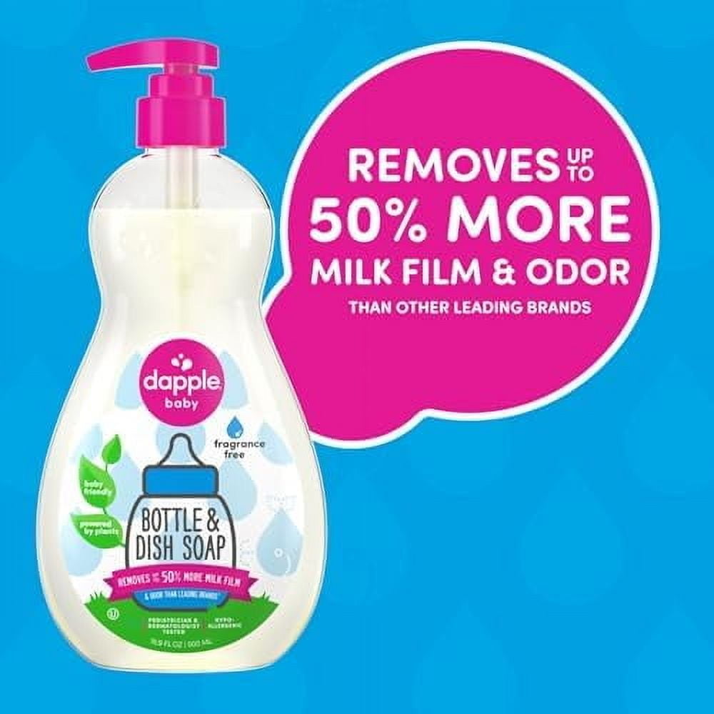 Dapple Baby, Bottle and Dish Soap Dish Liquid Plant Based Hypoallergenic 1 Pump Included Fluid s Packaging May Vary, Lavender 50.7 Ounce, (Pack of 3)