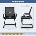 thumbnail image 3 of Gymax Chaise d'Invité de Bureau Ensemble de 12 Chaises de Réception avec Support Lombaire et Base de Traîneau, 3 of 10