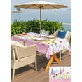 thumbnail image 6 of 60x120 Inch Outdoor Tablecloth with Umbrella Hole Zipper Rectangle Meadow Wildflowers Rectangular Tablecloths Outside Waterproof Farmhouse Floral Botanical Blossom Patio Table Cloth Cover for Picnic, 6 of 8