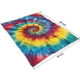 thumbnail image 4 of Colorful Rainbow Tie Dye Spiral Pattern Blanket,Comfortable Soft Flannel Throw Blanket,All Season,Warm Lightweight Blankets for Sofa Bed Couch Living Room Chair,60"x80", 4 of 4