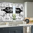 thumbnail image 5 of Black Rustic Kitchen Curtains Farmhouse Rod Pocket Country Short Small Barn Fork and Spoon Wooden Wood Plank Board Vintage Printed Cafe Window Curtains Drapes Treatment Fabric 2 Panels 42"x63", 5 of 6