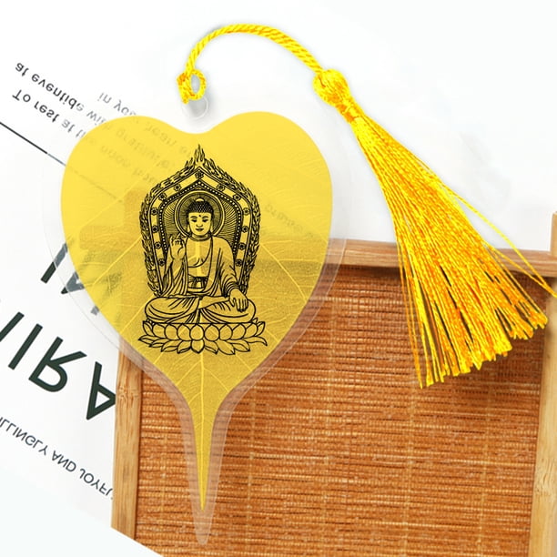 Marcapáginas con vena de hoja conmemorativa de la cultura de la hoja de Bodhi, regalo retro creativo de estilo chino clásico, marcapáginas de metal Sakyamuni