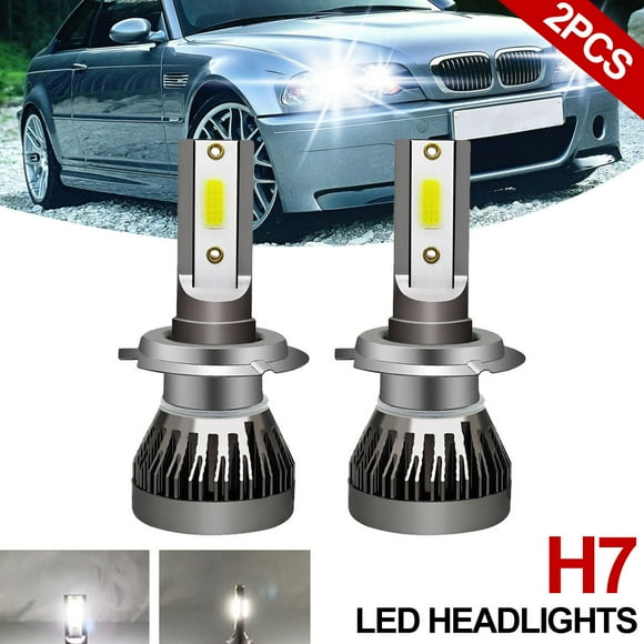 2PCS H7 LED Headlight Bulbs Conversion Kit High Low Beam 6000K 36W 6000LM