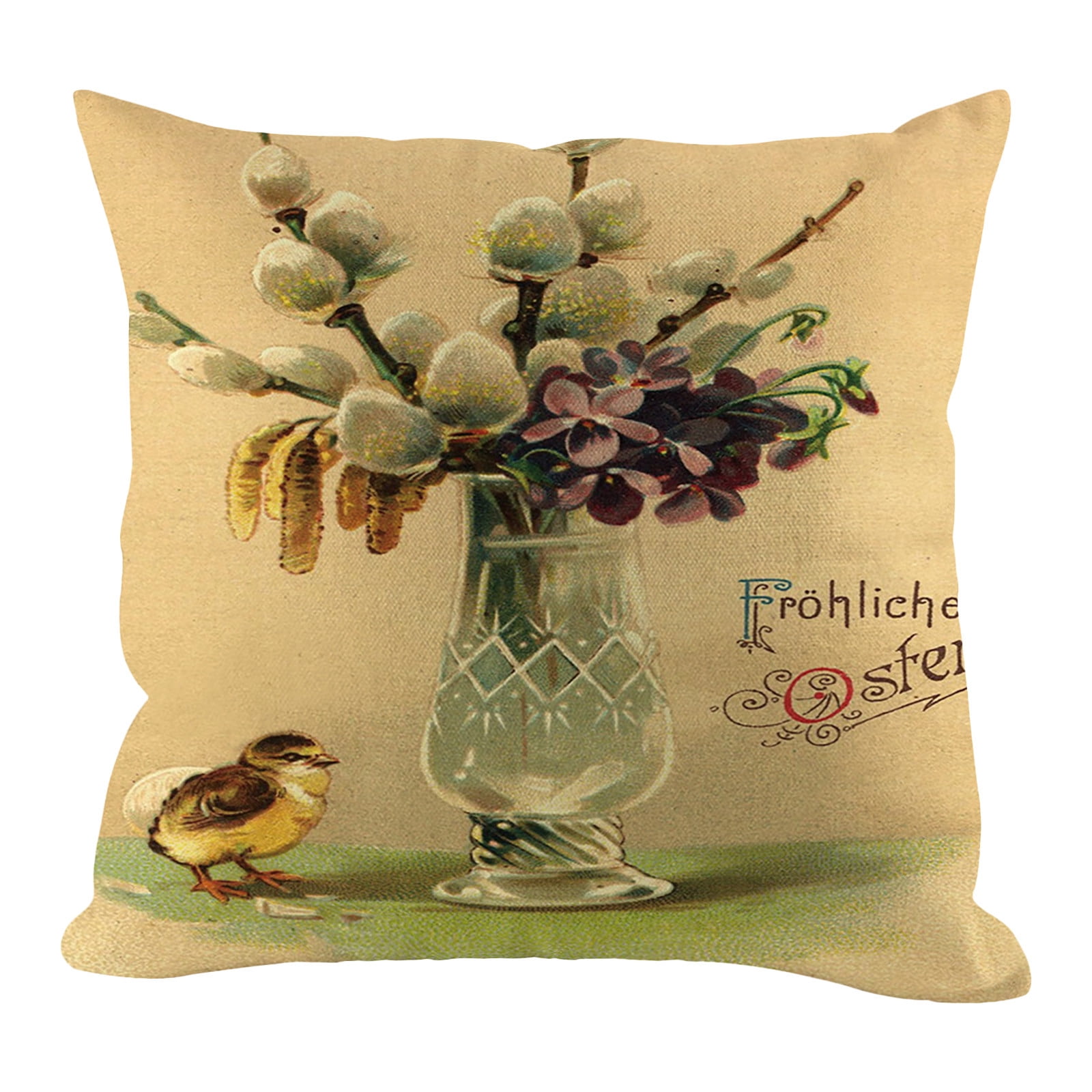 JeashCHAT Easter Pillow Covers 18x18 Easter Pillow Cases Rabbit Bunny