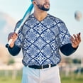 thumbnail image 4 of Fotbe Stylized Flowers Vintage Boho Baseball Jersey Shirt for Men and Women, Casual Short Sleeves Button Down T-Shirt-, 4 of 9