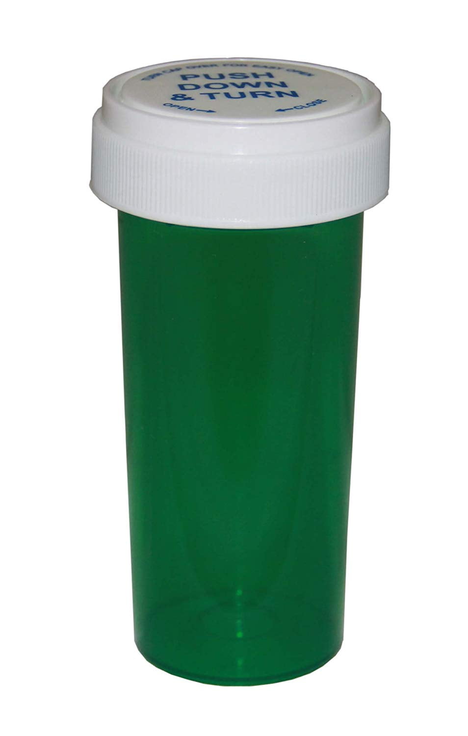 Prescription Pharmacy Vials Green Child Resistant Medicine Bottle