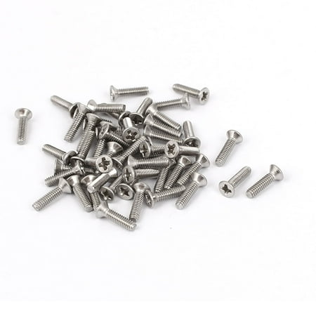 

Uxcell M2x8mm Flat Countersunk Head Machine Screws Silver Tone 50pcs