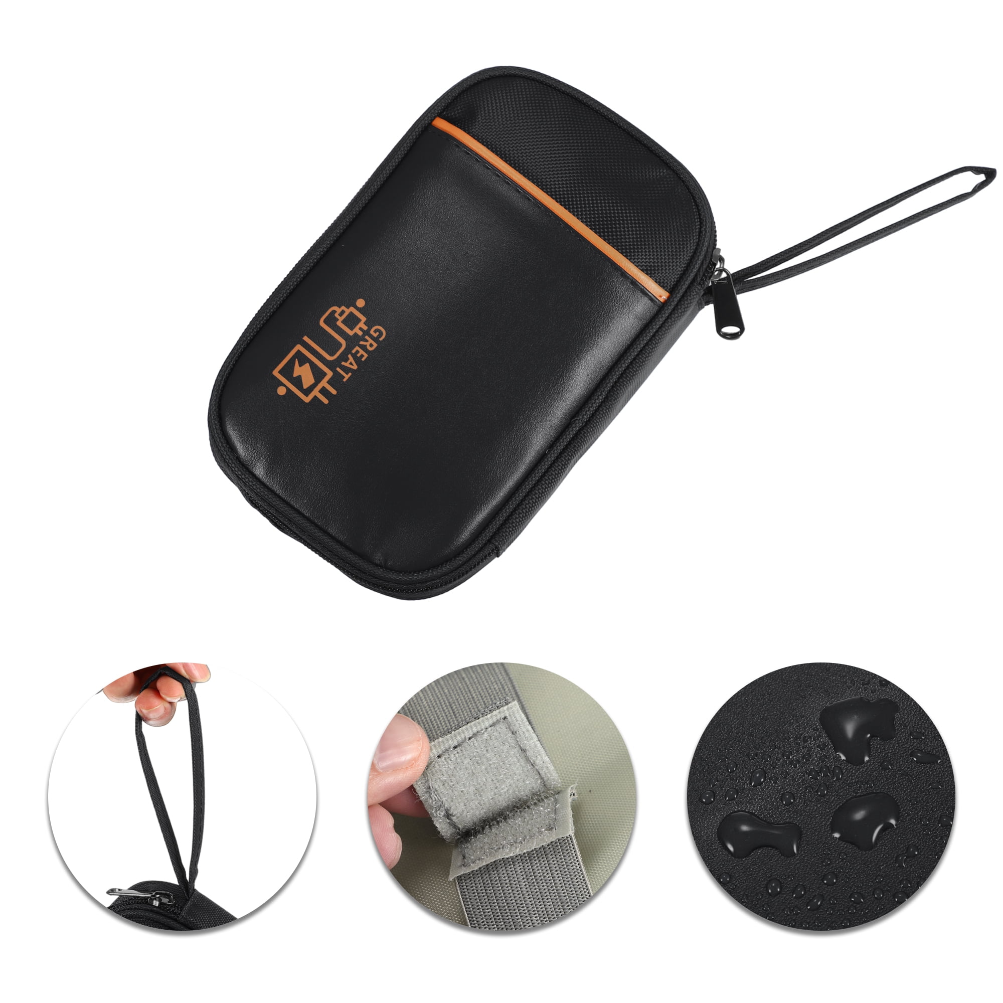 Unique Bargains Electronic Organizer Cable Waterproof Pouch for Accessories Black