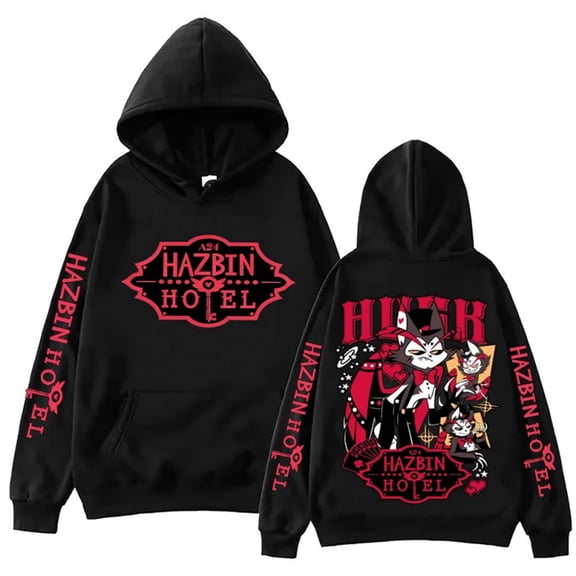 XUANXIAOJIANG Hazbin Hotel Husk Hoodie Oversized Hoodie for Men/Women - Long Sleeves, Casual & Fashionable, Comfortable Fit, Daily Wea