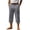 #128Gray, variant on Men's Elastic Waist Wide Leg Capris, Comfortable Summer Knee Length Pants with Side Pockets for Casual, Vacation & Everyday Style Army Green XL