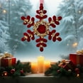 thumbnail image 2 of A Christmas Tree Decoration Pendants Wine Red Flocking Bow Elks Wreath Snowflakes 3D Butterflies 5 Petal Wreath Sun Wreath For Holiday Decor Plastic Snowflake Design, 2 of 7